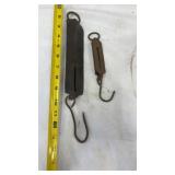 2-Rare Primative Brass Spring Scale with original