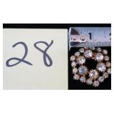 BROOCH W/6 LG RHINESTONES SURROUNDED