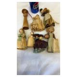 Vintage Minature Cornhusk Dolls set of 7