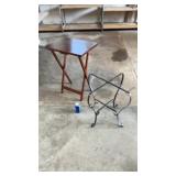 Vtg Wood Fold up Tv Dinner Table, Side Table and