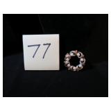 GOLD TONE FAUX PEARL BROOCH WT 0.8