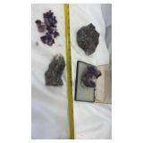 Purple Fluorite Pyrite Quartz specimens