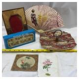 Royal Winton Red Pekin Chintz Handled Plate,