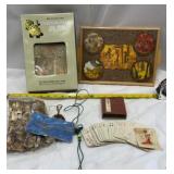 Malaysia Handmade Batik 4 Coasters and Tray -New,