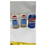 2-Vintage 1970s Pepsi-Cola Glasses