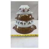 Vintage Pyrex Early American Mixing Bowls 1.5 Qt,