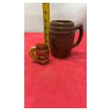 Vtg Blatz Beer Barrel Shaped Glazed Pottery Mug,