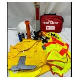 Safety Equipment PPE, Red Cross First Aid Kit,