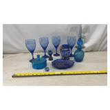 Cobalt Blue Glass Stemware, Home Decor