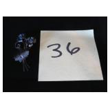 AQUAMARINE COLORED RHINESTONE FLOWER