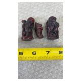 Vtg Chinese Good Luck Bear & Wise Men Red Resin