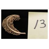 GOLD SIGNED TRIFARI CROWN OSTRICH