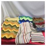 Hand knitted blankets and small runners