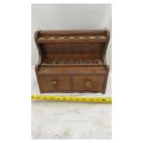 Vintage Wall Hanging Wooden 6 Pipe Rack with 2