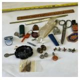 Vtg Scissors, Shapleighs Pencil Clip, Keys, Key