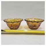 Carnival glass candle holders