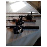 3 ZEBCO FISHING POLES & ZEBCO REELS
