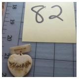 MOTHER OF PEARL WIRE GOLD TONE BROOCH