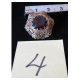 STUNNING LAYERED BROOCH W/LG PURPLE