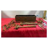 Vtg Metal Toolbox full Tools see pics for details