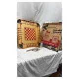 Vtg Carrom Game Board With Pool Cues and more