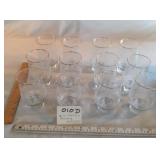 12) FROSTED DRINKING GLASSES W/GOLD RIM