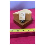 Vintage Mouse N Cheese Wind Up Bank Works!