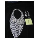 CRYSTAL NECKLACE & EARRINGS