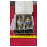Set Of 2 Pcs. Chinese Collectible Old Cloisonne