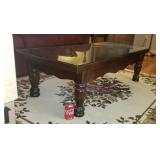 Pine coffee table with glass