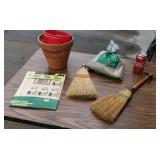 Sandpaper, whisper brooms, grass seed