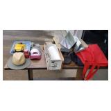 Hats & gloves, kneeling pads.