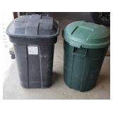 Two trash cans