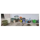 Flowerpots, ice melt, potting soil