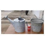 Galvanized sprinkle can & bucket