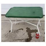 Heavy steel table folds up