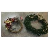 Large lighted Christmas wreath