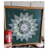 Old lace doilie framed