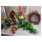 Artificial flowers and wreaths