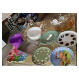 Pie plates, Bubba jug thermos, mixing bowls