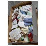 Large Box of washcloths, towels and rags