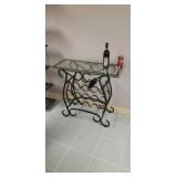 Metal with glass Top wine rack table