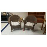 2 wicker chairs