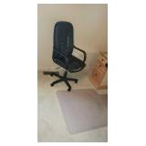 Office chair and chair mat.