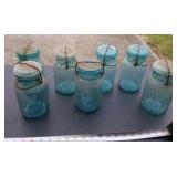Blue Ball  Wire Top Canning Jars