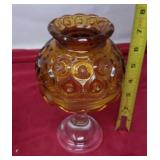 L E Smith Moon and Star clear and gold candle