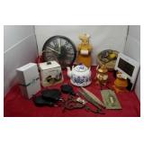 LaCrosse Clock, Sharp clock, bird feeder, plant