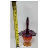 Indiana RUBY Carnivsl Iridescent Glass Handmade
