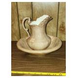 Ceramic Hand Painted Pitcher & bowl