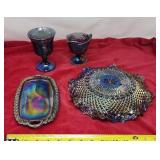 Carnival Glass  Serving Plate, Butter Dish & more